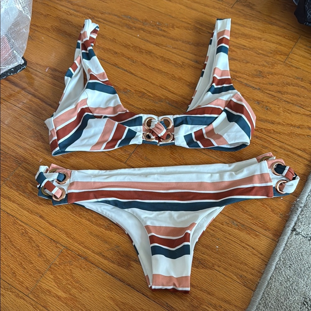 Tori Praver Multicolor Remi Striped Bikini - Picture 2 of 7